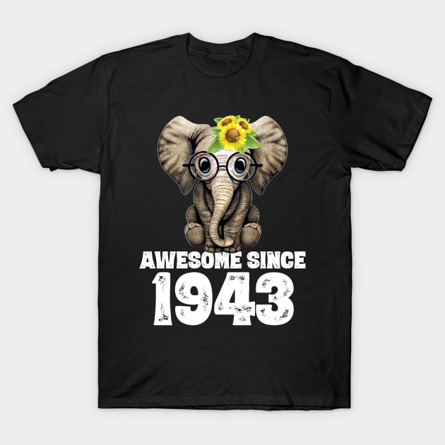 Awesome since 1943 77 Years Old Bday Gift 77th Birthday T-Shirt by DoorTees